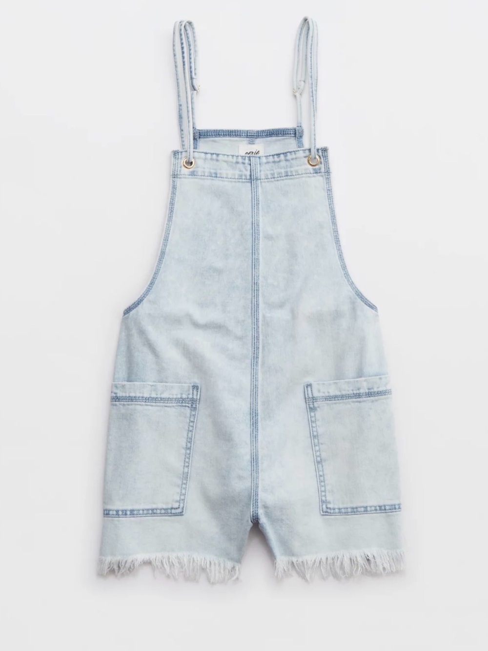 Aerie Double Strap Denim Romper- xs - Picture 2 of 6